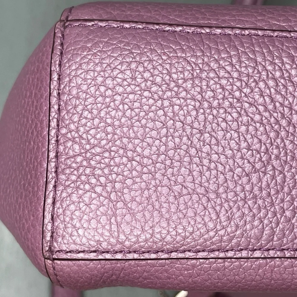 Coach lilac metallic Kelsey mini-satchel/crossbody purse. - Picture 8 of 9